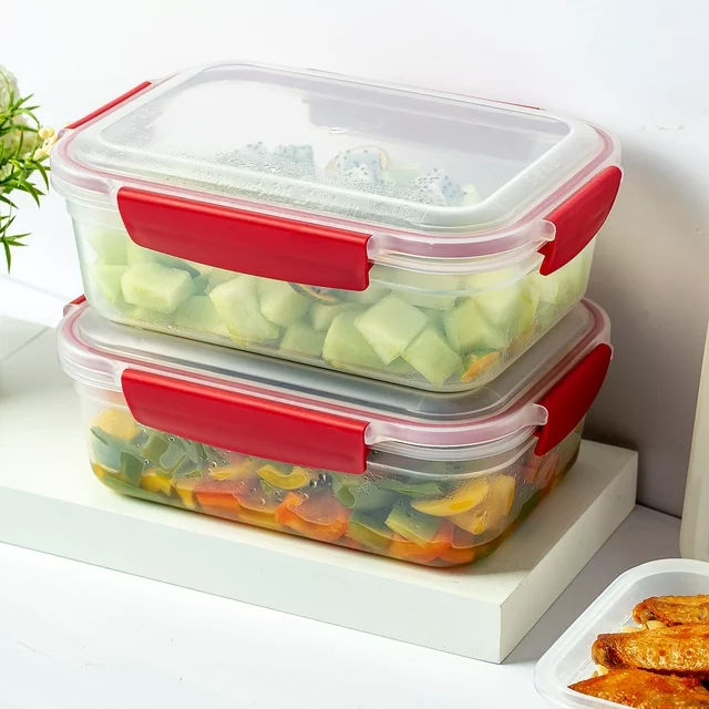 5 Pack Stackable Food Storage Containers Airtight & Leakproof Set Snap