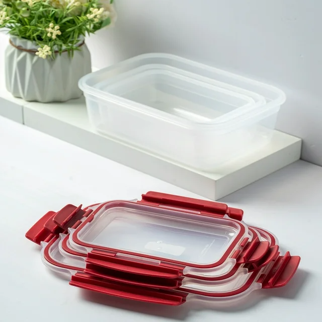 5 Pack Stackable Food Storage Containers Airtight & Leakproof Set Snap