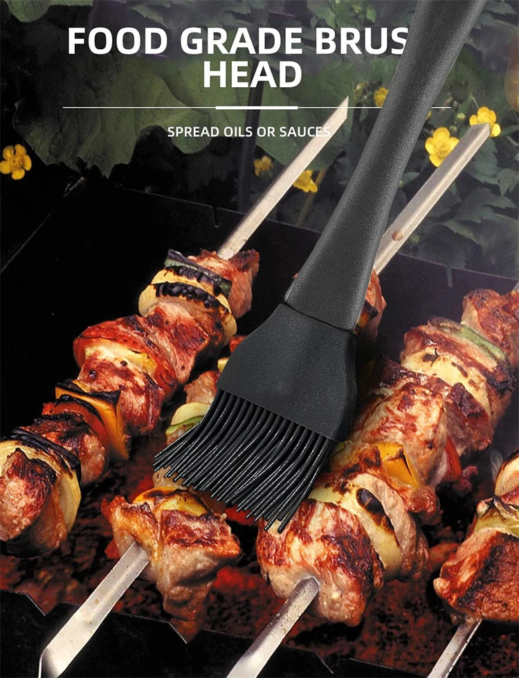 LMETJMA 20Pcs BBQ Grill Tools Set Stainless Steel Heavy Duty Grilling Accessories Kit Grill Utensils Set with Canvas Bag JT49