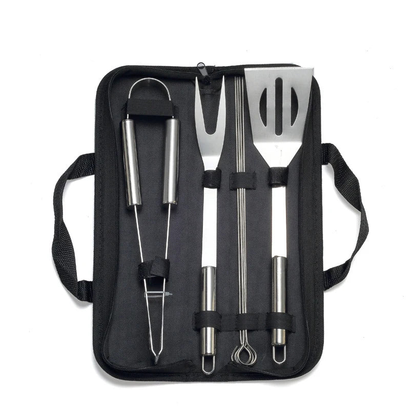 LMETJMA 20Pcs BBQ Grill Tools Set Stainless Steel Heavy Duty Grilling Accessories Kit Grill Utensils Set with Canvas Bag JT49