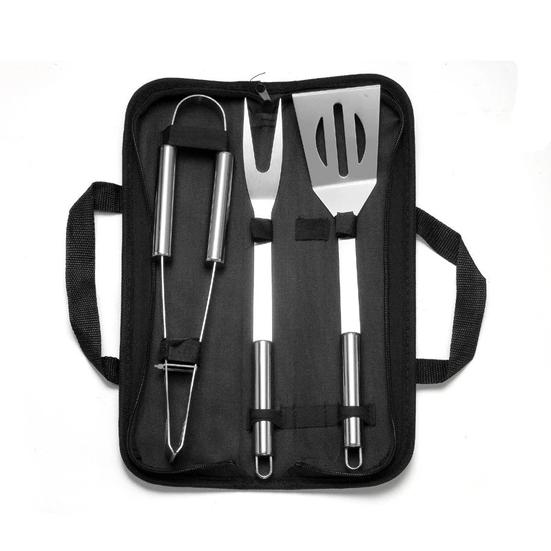 LMETJMA 20Pcs BBQ Grill Tools Set Stainless Steel Heavy Duty Grilling Accessories Kit Grill Utensils Set with Canvas Bag JT49