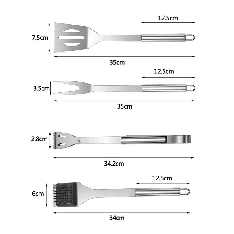 LMETJMA 20Pcs BBQ Grill Tools Set Stainless Steel Heavy Duty Grilling Accessories Kit Grill Utensils Set with Canvas Bag JT49