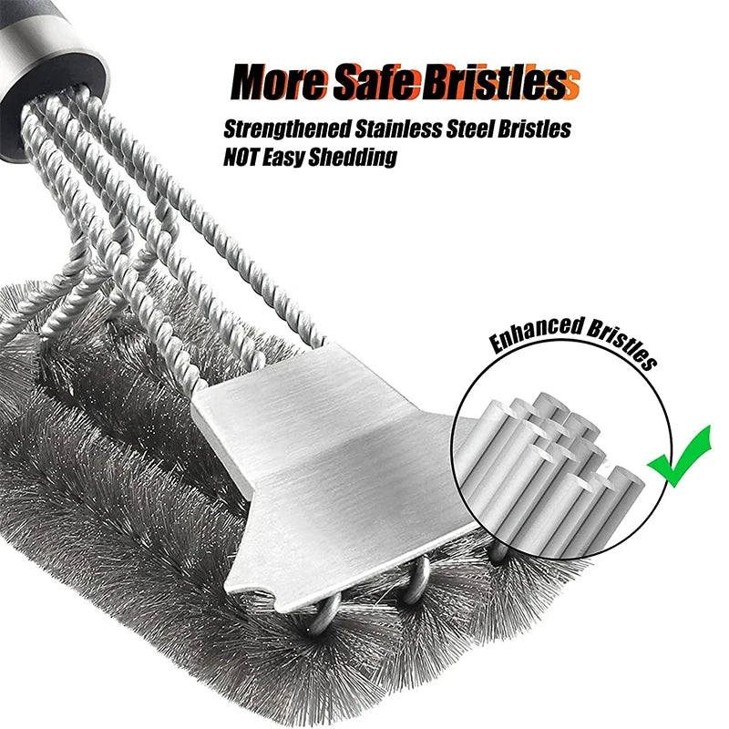 1/2PCS  Safe Grill Brush and Scraper with Deluxe Handle Grill Cleaner Brush Stainless Steel Bristle Grill Brush Accessories